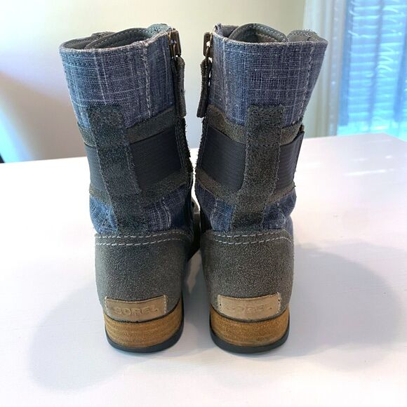 Sorel Women’s Major Carly Lace Zip Up Combat Boots US Size 7 - Blue Denim‎ Grey - Picture 7 of 10